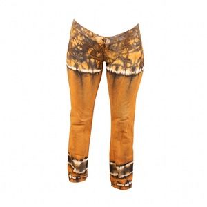 Vintage Orange Tie Dye Boot Cut Low Rise Jeans